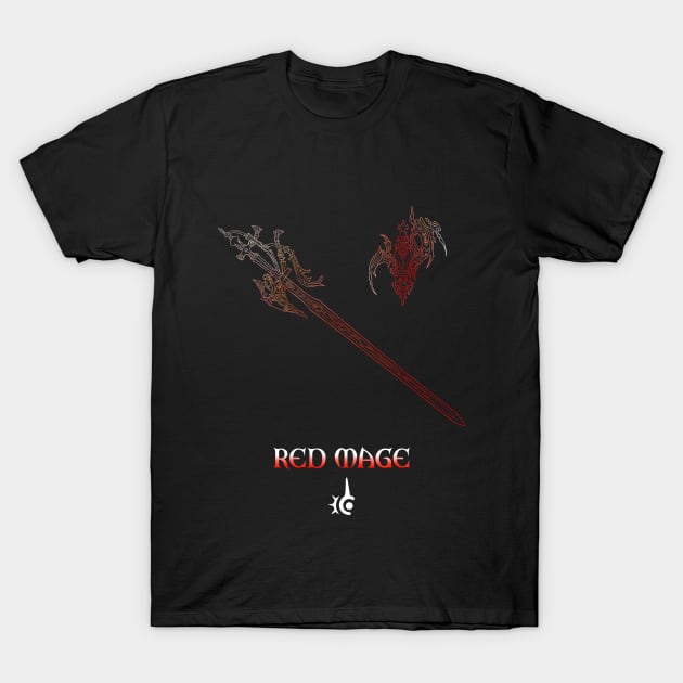 Red mage Fantasy Job Weapon T-Shirt by serre7@hotmail.fr